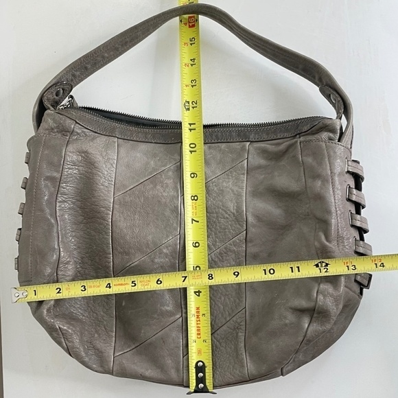 ABRO Distressed Leather Patchwork Boho Hobo Shoulder Bag - Picture 5 of 14